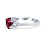 Art Deco Teardrop Bridal Ring Simulated Cubic Zirconia 925 Sterling Silver