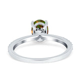 Accent Art Deco Wedding Ring Black Simulated Cubic Zirconia 925 Sterling Silver