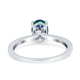 Accent Art Deco Wedding Ring Black Simulated Cubic Zirconia 925 Sterling Silver