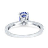 Accent Art Deco Wedding Ring Black Simulated Cubic Zirconia 925 Sterling Silver