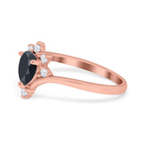 Teardrop V Chevron Engagement Ring Simulated Cubic Zirconia 925 Sterling Silver