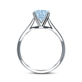 Cathedral Engagement Ring Emerald Simulated Cubic Zirconia 925 Sterling Silver Center Stone-(8mmx6mm)