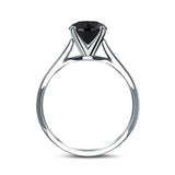 Cathedral Engagement Ring Emerald Simulated Cubic Zirconia 925 Sterling Silver Center Stone-(8mmx6mm)