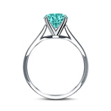 Simulated Cubic Zirconia Cathedral Wedding Ring 925 Sterling Silver Center Stone-(7mmx5mm)