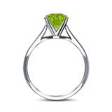 Simulated Cubic Zirconia Cathedral Wedding Ring 925 Sterling Silver Center Stone-(7mmx5mm)