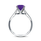 Oval Cut Simulated Cubic Zirconia Cathedral Wedding Ring 925 Sterling Silver Center Stone-(8mmx6mm)