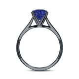 Oval Cut Simulated Cubic Zirconia Cathedral Wedding Ring 925 Sterling Silver Center Stone-(8mmx6mm)