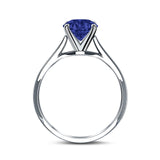 Oval Cut Simulated Cubic Zirconia Cathedral Wedding Ring 925 Sterling Silver Center Stone-(8mmx6mm)