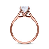 Oval Cut Simulated Cubic Zirconia Cathedral Wedding Ring 925 Sterling Silver Center Stone-(8mmx6mm)