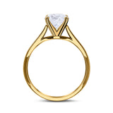 Oval Cut Simulated Cubic Zirconia Cathedral Wedding Ring 925 Sterling Silver Center Stone-(8mmx6mm)
