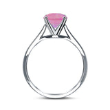 Oval Cut Simulated Cubic Zirconia Cathedral Wedding Ring 925 Sterling Silver Center Stone-(8mmx6mm)