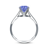 Oval Cut Simulated Cubic Zirconia Cathedral Wedding Ring 925 Sterling Silver Center Stone-(8mmx6mm)