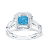 Infinity Shank Cushion Engagement Ring Simulated Cubic Zirconia 925 Sterling Silver