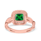 Infinity Shank Cushion Engagement Ring Simulated Cubic Zirconia 925 Sterling Silver