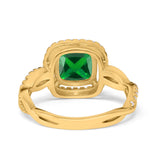 Infinity Shank Cushion Engagement Ring Simulated Cubic Zirconia 925 Sterling Silver