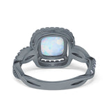 Infinity Shank Cushion Engagement Ring Simulated Cubic Zirconia 925 Sterling Silver