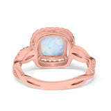 Infinity Shank Cushion Engagement Ring Simulated Cubic Zirconia 925 Sterling Silver