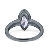 Solitaire Marquise Wedding Ring Simulated Cubic Zirconia 925 Sterling Silver