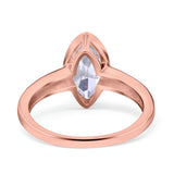 Solitaire Marquise Wedding Ring Simulated Cubic Zirconia 925 Sterling Silver