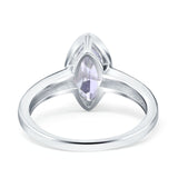 Solitaire Marquise Wedding Ring Simulated Cubic Zirconia 925 Sterling Silver