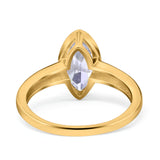 Solitaire Marquise Wedding Ring Simulated Cubic Zirconia 925 Sterling Silver