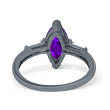 Art Deco Marquise Simulated Cubic Zirconia Engagement Ring 925 Sterling Silver