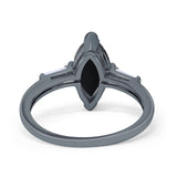 Art Deco Marquise Simulated Cubic Zirconia Engagement Ring 925 Sterling Silver