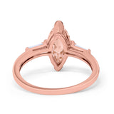 Art Deco Marquise Simulated Cubic Zirconia Engagement Ring 925 Sterling Silver