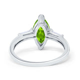 Art Deco Marquise Simulated Cubic Zirconia Engagement Ring 925 Sterling Silver
