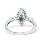 Art Deco Marquise Simulated Cubic Zirconia Engagement Ring 925 Sterling Silver