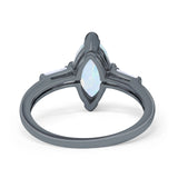 Art Deco Marquise Simulated Cubic Zirconia Engagement Ring 925 Sterling Silver