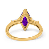 Marquise Art Deco Engagement Simulated Cubic Zirconia Ring 925 Sterling Silver