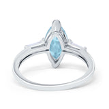 Marquise Art Deco Engagement Simulated Cubic Zirconia Ring 925 Sterling Silver