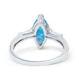 Marquise Art Deco Engagement Simulated Cubic Zirconia Ring 925 Sterling Silver