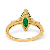 Marquise Art Deco Engagement Simulated Cubic Zirconia Ring 925 Sterling Silver