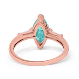 Marquise Art Deco Engagement Simulated Cubic Zirconia Ring 925 Sterling Silver