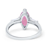 Marquise Art Deco Engagement Simulated Cubic Zirconia Ring 925 Sterling Silver