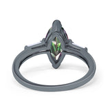 Marquise Art Deco Engagement Simulated Cubic Zirconia Ring 925 Sterling Silver