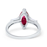 Marquise Art Deco Engagement Simulated Cubic Zirconia Ring 925 Sterling Silver