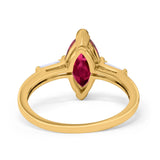 Marquise Art Deco Engagement Simulated Cubic Zirconia Ring 925 Sterling Silver