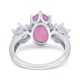 Oval Art Deco Engagement Ring Simulated Cubic Zirconia 925 Sterling Silver