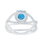 Braided Cable Split Engagement Ring Simulated Cubic Zirconia 925 Sterling Silver