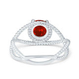 Braided Cable Split Engagement Ring Simulated Cubic Zirconia 925 Sterling Silver