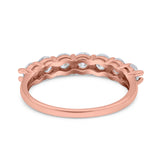 Art Deco Half Eternity Wedding Ring Simulated Cubic Zirconia 925 Sterling Silver