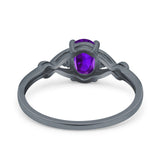Oval Filigree Infinity Engagement Ring Simulated Cubic Zirconia 925 Sterling Silver