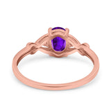 Oval Filigree Infinity Engagement Ring Simulated Cubic Zirconia 925 Sterling Silver