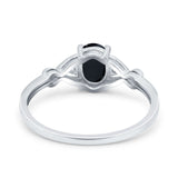 Oval Filigree Infinity Engagement Ring Simulated Cubic Zirconia 925 Sterling Silver