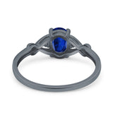 Oval Filigree Infinity Engagement Ring Simulated Cubic Zirconia 925 Sterling Silver