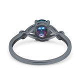 Oval Filigree Infinity Engagement Ring Simulated Cubic Zirconia 925 Sterling Silver