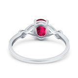 Oval Filigree Infinity Engagement Ring Simulated Cubic Zirconia 925 Sterling Silver